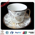 Juego de platillos de taza de café de té de té de porcelana fina / set de café y café en árabe